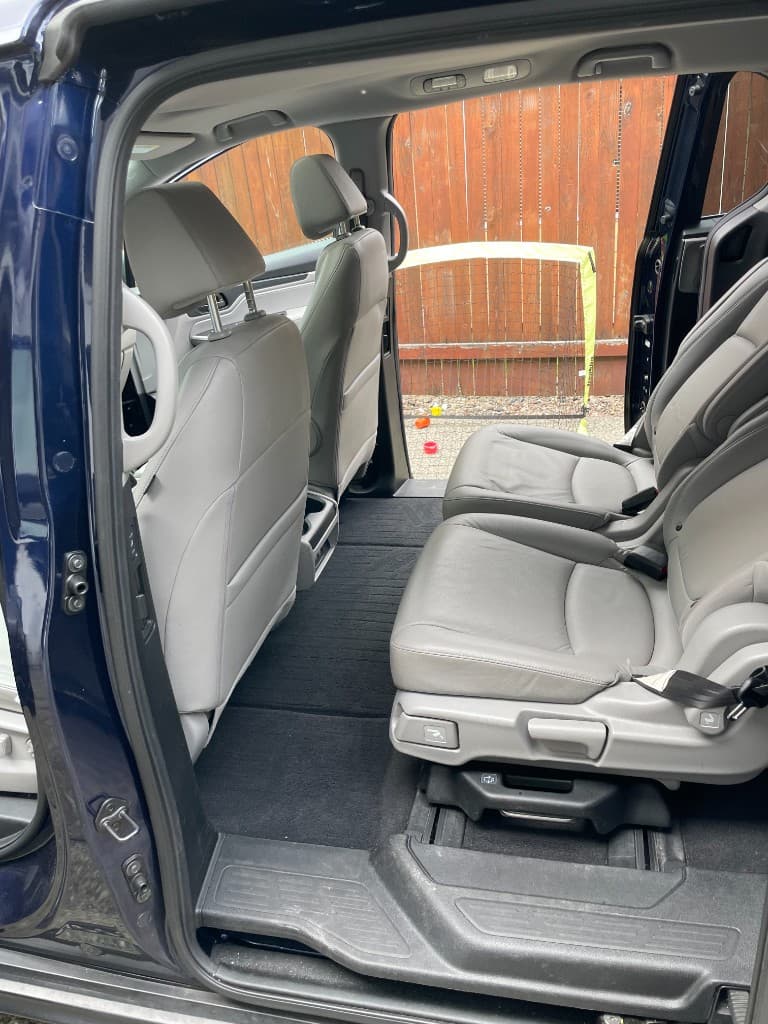 Interior detail — leather and carpet